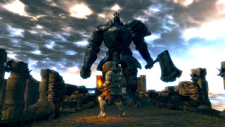 Giant robot walking stone wall - a giant robot free wallpaper for desktop