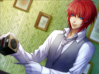 Man holding camera green walls - picture free wallpaper