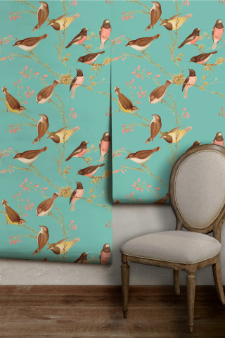 Chair wall birdpattern wallhanging rococo - the wall behind free wallpaper for mobile