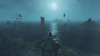 Boat ocean lighthouse cliff night - bloodborne free wallpaper