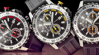 Three watches black background red - product photography free wallpaper