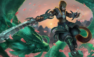 Man riding green dragon sword - dai jin free wallpaper for desktop