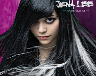 Woman black white hair purple - long black hair free wallpaper