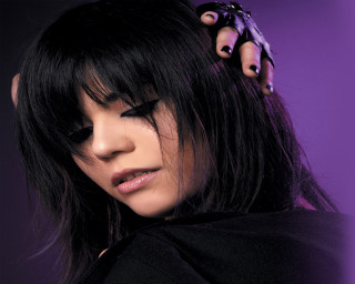 Woman black hair scissors serious - serious free wallpaper