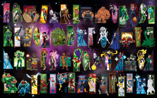 Cartoon characters in space stars - dan mumford free wallpaper