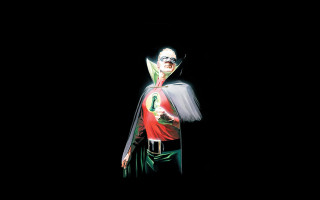 Man red green costume dark - a green cape free wallpaper for desktop