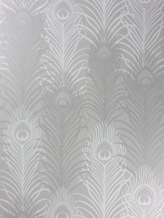 White wall feathers clock artdeco - side and a clock free wallpaper