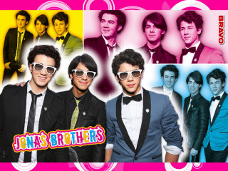 Jonas brothers sunglasses pink background - a pop art painting free wallpaper