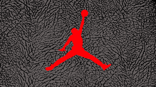 Red jordan logo black background 3 - a pattern of leaves free wallpaper for desktop