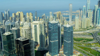 City tall buildings highway water - ahmed yacoubi free wallpaper