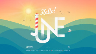 Lighthouse boat calendar sun hello - upper free wallpaper