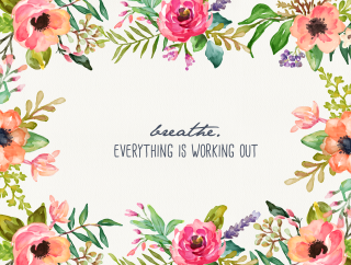 Watercolor floral frame breathe everything - everything free wallpaper