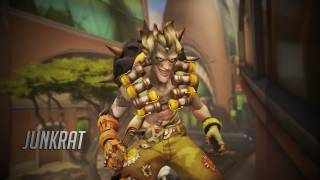 Junkrat city street building trees - a character free wallpaper