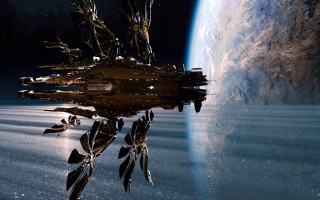 Space station blue planet blue - a space station free wallpaper for desktop