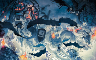 Animals forest fire smoke house - fire and smoke free wallpaper