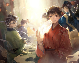Forest group kimono waving light - akihiko yoshida free wallpaper