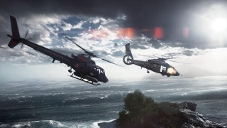 Military helicopters flying ocean night - two military helicopter free wallpaper