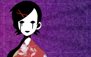 Woman cross purple background frame - her forehead free wallpaper for desktop