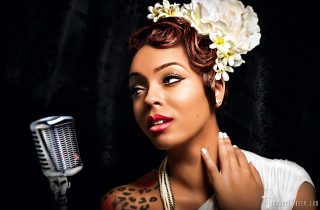 Woman flower microphone holding face - harlem renaissance free wallpaper for desktop