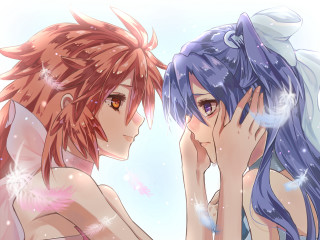 Anime characters blush wings hair - their eye free wallpaper