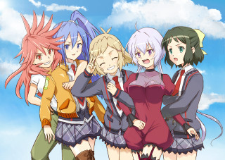 Anime girls field grass clouds 2 - a field of grass free wallpaper