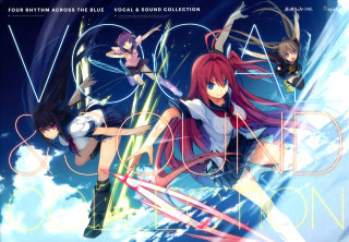 Anime girls flying arms up - their arm free wallpaper