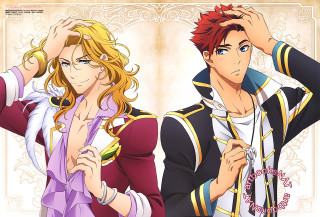 Anime couple characters hands head - his head free wallpaper