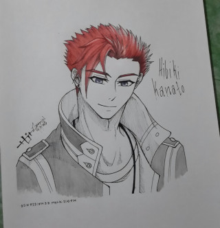 Man red hair jacket drawing - a name free wallpaper for tablet