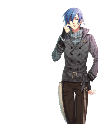 Man trenchcoat cellphone furrytail bluehair - a man in a trench coat free wallpaper