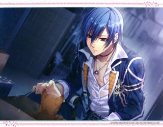 Man blue hair white shirt - a white shirt holding free wallpaper