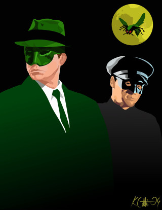 Two men green suits hats - the back of them free wallpaper