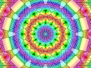 Psychedelic flower colorful circular star - circular free wallpaper for desktop