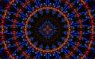 Colorful kaleiki black background blue - a blue center free wallpaper