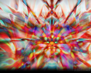 Colorful starburst black border psychedelic - abstract free wallpaper for desktop