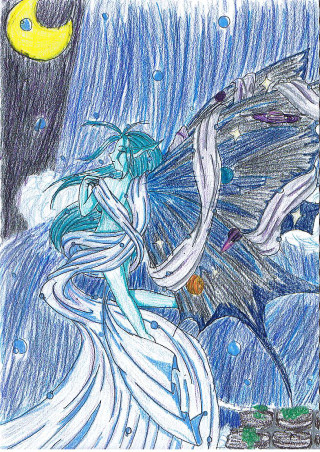 Woman bird moon drawing artistic - claire falkenstein free wallpaper