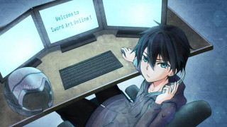 Man sitting desk computer phone - a phone free wallpaper