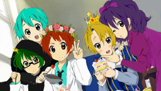 Anime girls eating cake room - a cake free wallpaper