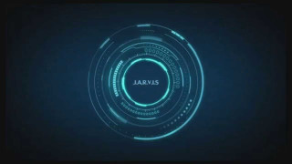 Jarvs circular logo blue green - beeple free wallpaper
