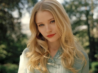 Blonde woman green shirt woods - constanceanne parker free wallpaper