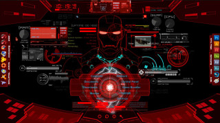 Futuristic interface man red suit - a red suit free wallpaper