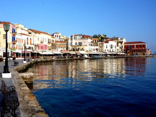 City water buildings bench side - the side of the water free wallpaper