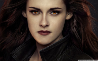 Woman long hair orange eyes - a black collar free wallpaper