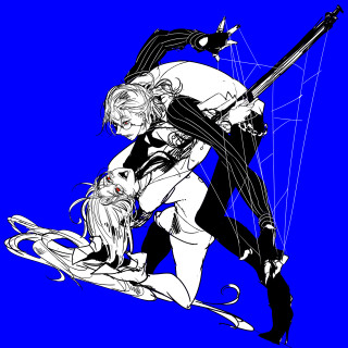 Anime couple hugging sword blue - their hand free wallpaper for tablet