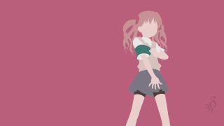 Girl pink background minimalist stand - minimalist free wallpaper