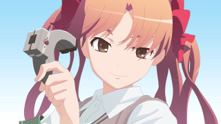 Girl holding gun smiling ponytail - hint of yayoi kasuma free wallpaper