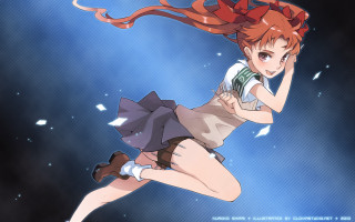 Girl red hair flying air - her leg free wallpaper