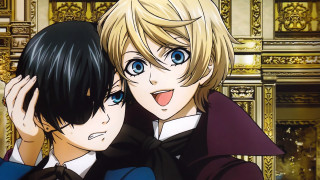 Anime hugging boys golden wall - a fine art painting free wallpaper