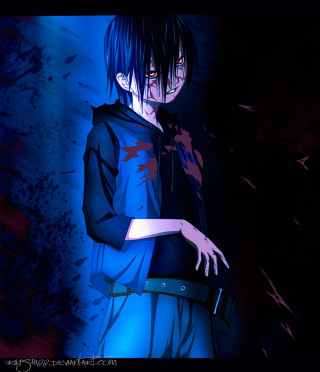 Man knife blue background blood - a knife free wallpaper for tablet