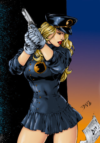 Woman police uniform gun newspaper - her hand and a gun free wallpaper for mobile