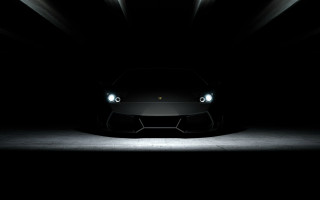 Black sports car dark room 14 - dark night free wallpaper